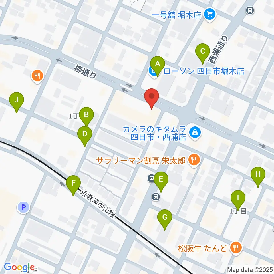 カワイ四日市ショップ周辺の駐車場・コインパーキング一覧地図