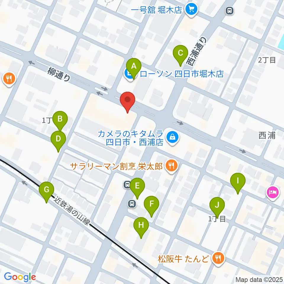 カワイ四日市ショップ周辺の駐車場・コインパーキング一覧地図