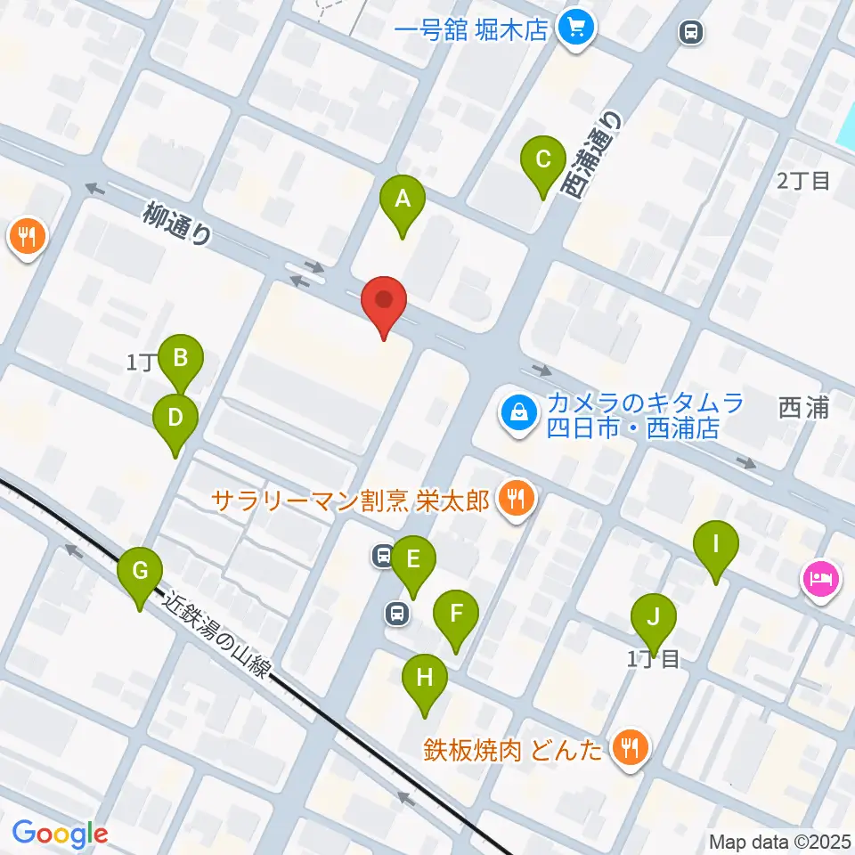 カワイ四日市ショップ周辺の駐車場・コインパーキング一覧地図