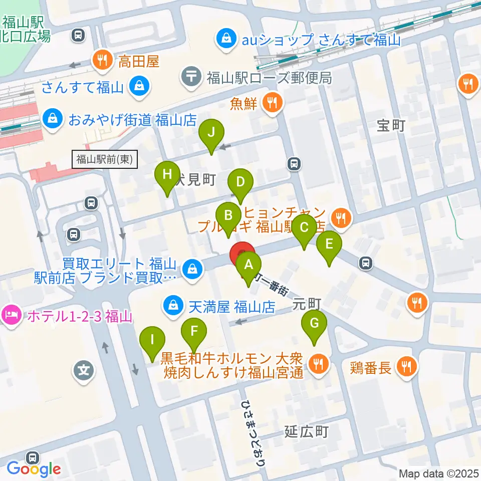 カワイ福山ショップ周辺の駐車場・コインパーキング一覧地図