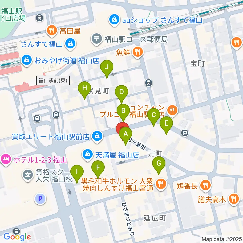 カワイ福山ショップ周辺の駐車場・コインパーキング一覧地図