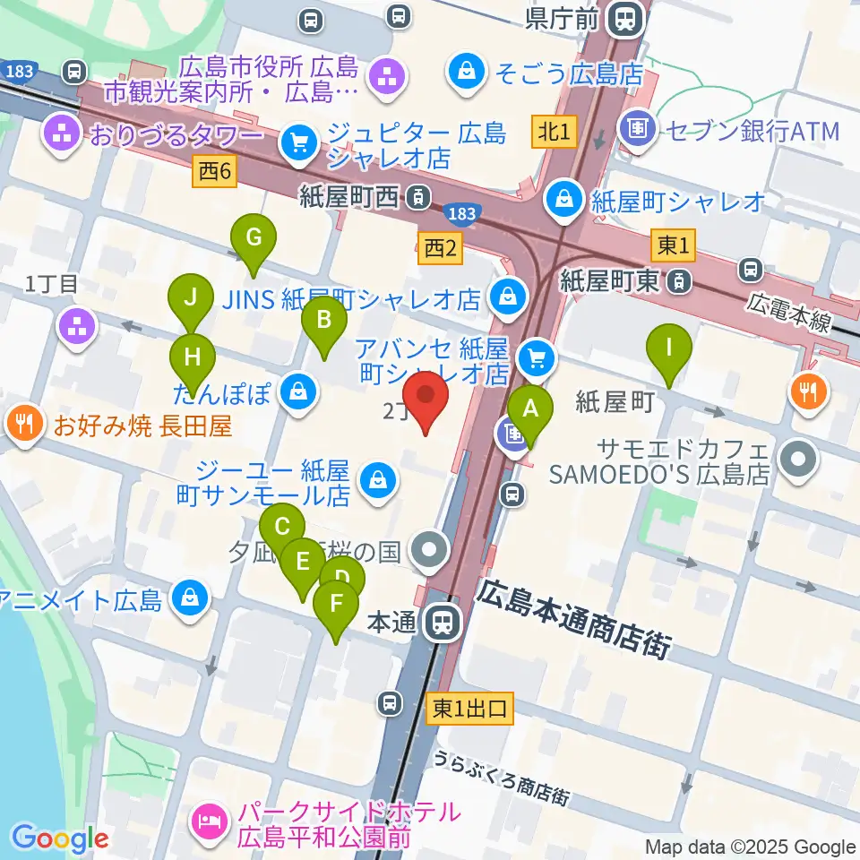カワイ広島周辺の駐車場・コインパーキング一覧地図
