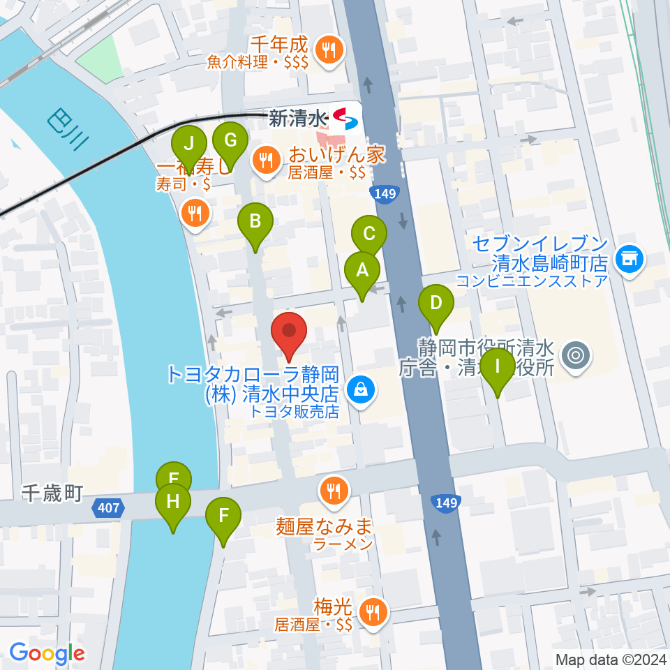 もちづき楽器 巴町本店センター周辺の駐車場・コインパーキング一覧地図