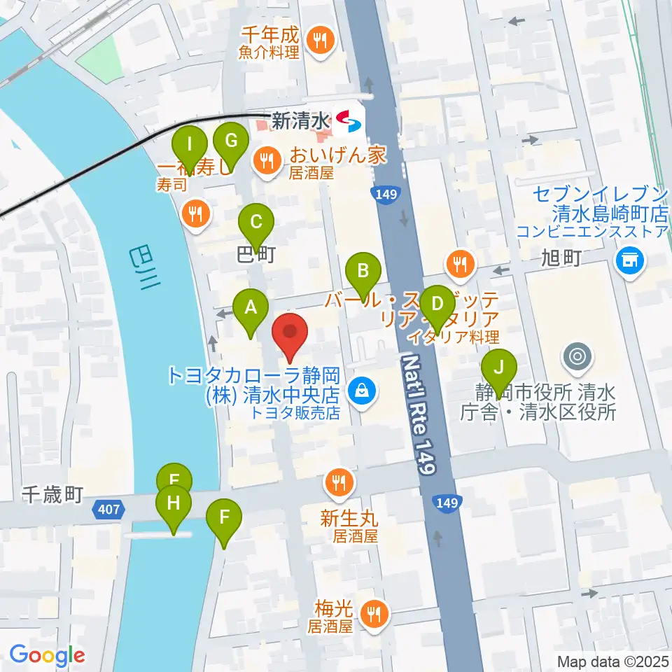 もちづき楽器 巴町本店センター周辺の駐車場・コインパーキング一覧地図