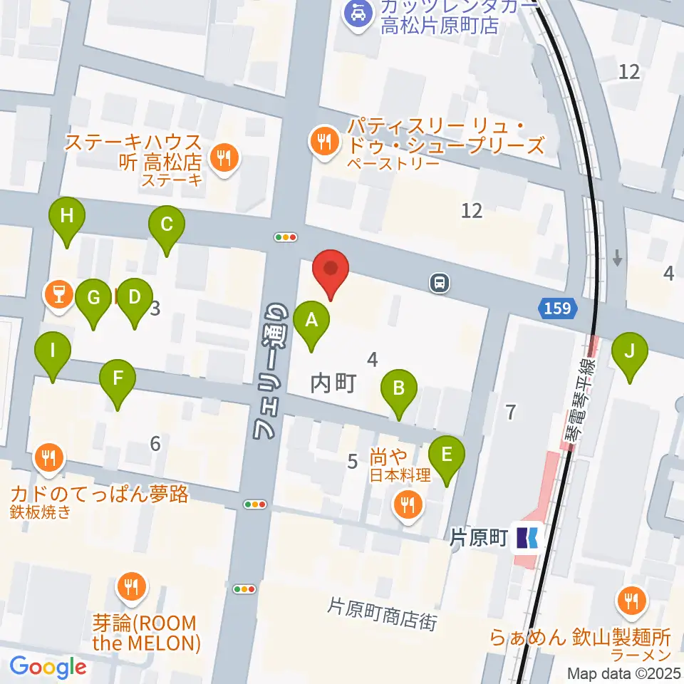 カワイ高松ショップ周辺の駐車場・コインパーキング一覧地図