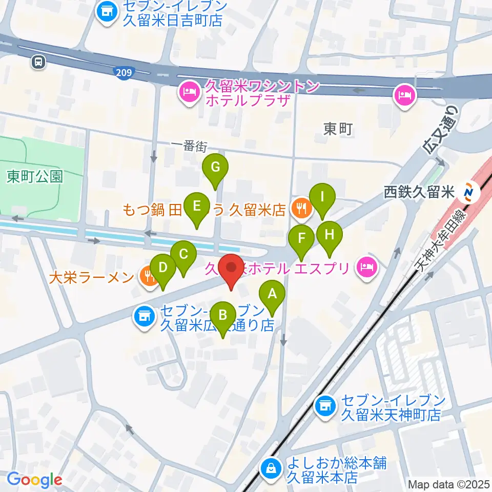 カワイ久留米ショップ周辺の駐車場・コインパーキング一覧地図