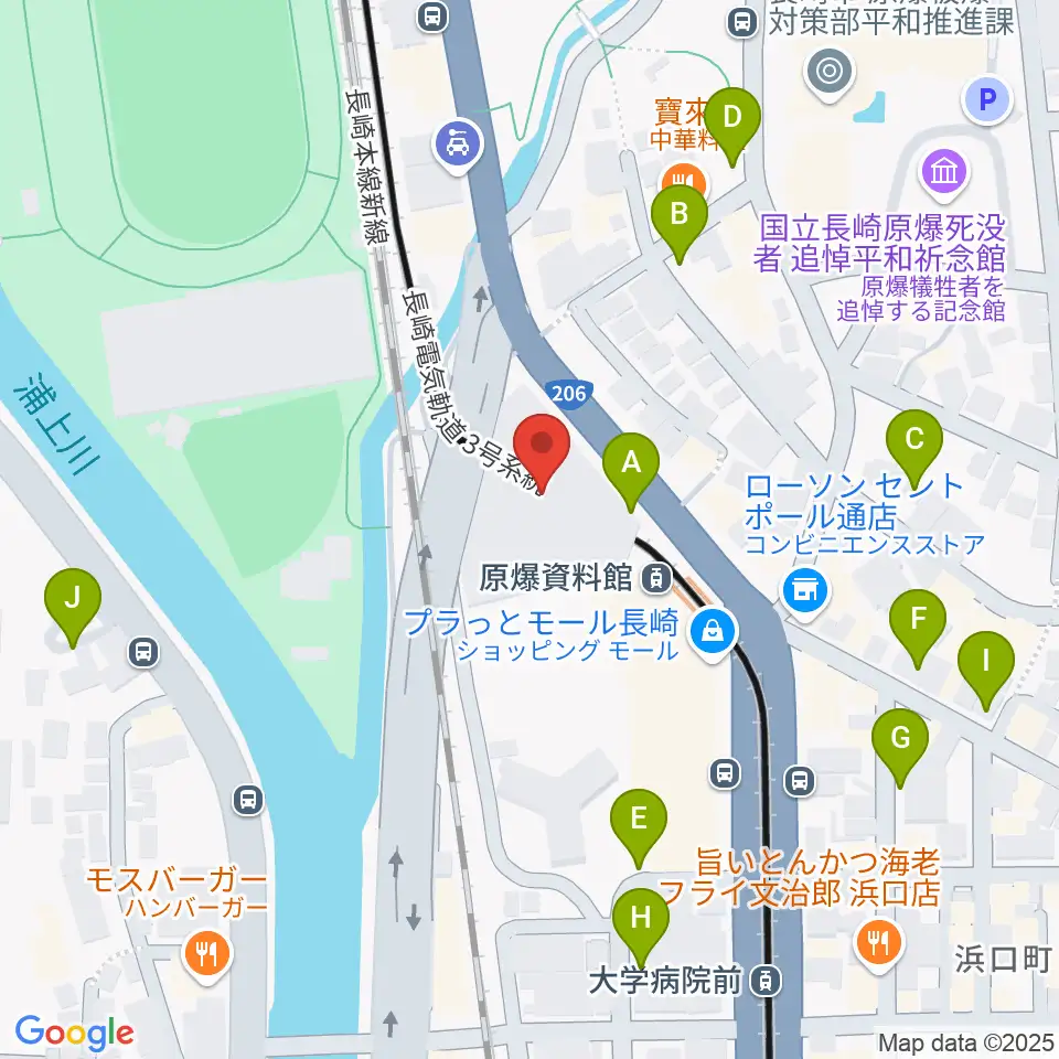 カワイ長崎ショップ周辺の駐車場・コインパーキング一覧地図