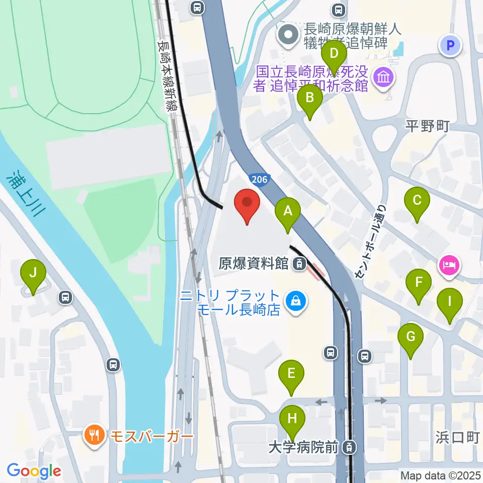 カワイ長崎ショップ周辺の駐車場・コインパーキング一覧地図