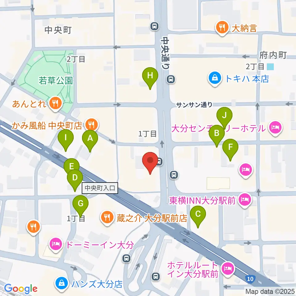 カワイ大分ショップ周辺の駐車場・コインパーキング一覧地図