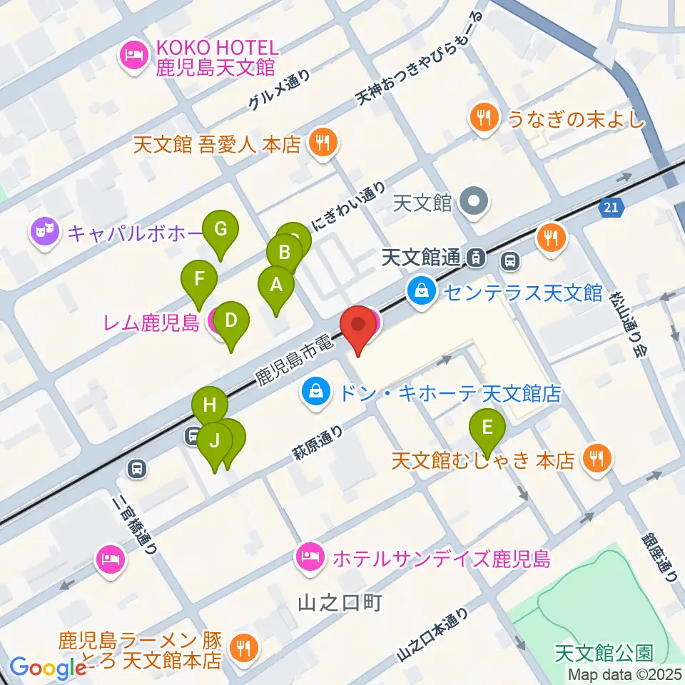 カワイ鹿児島ショップ周辺の駐車場・コインパーキング一覧地図