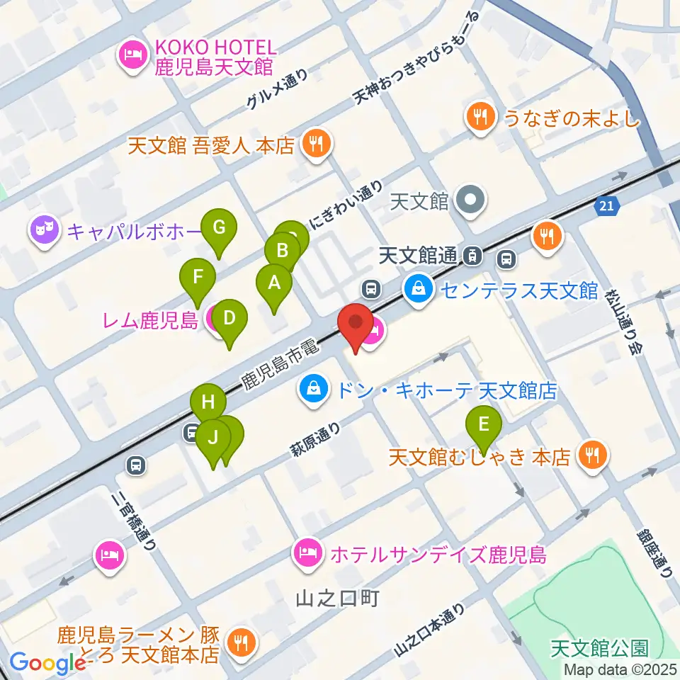 カワイ鹿児島ショップ周辺の駐車場・コインパーキング一覧地図