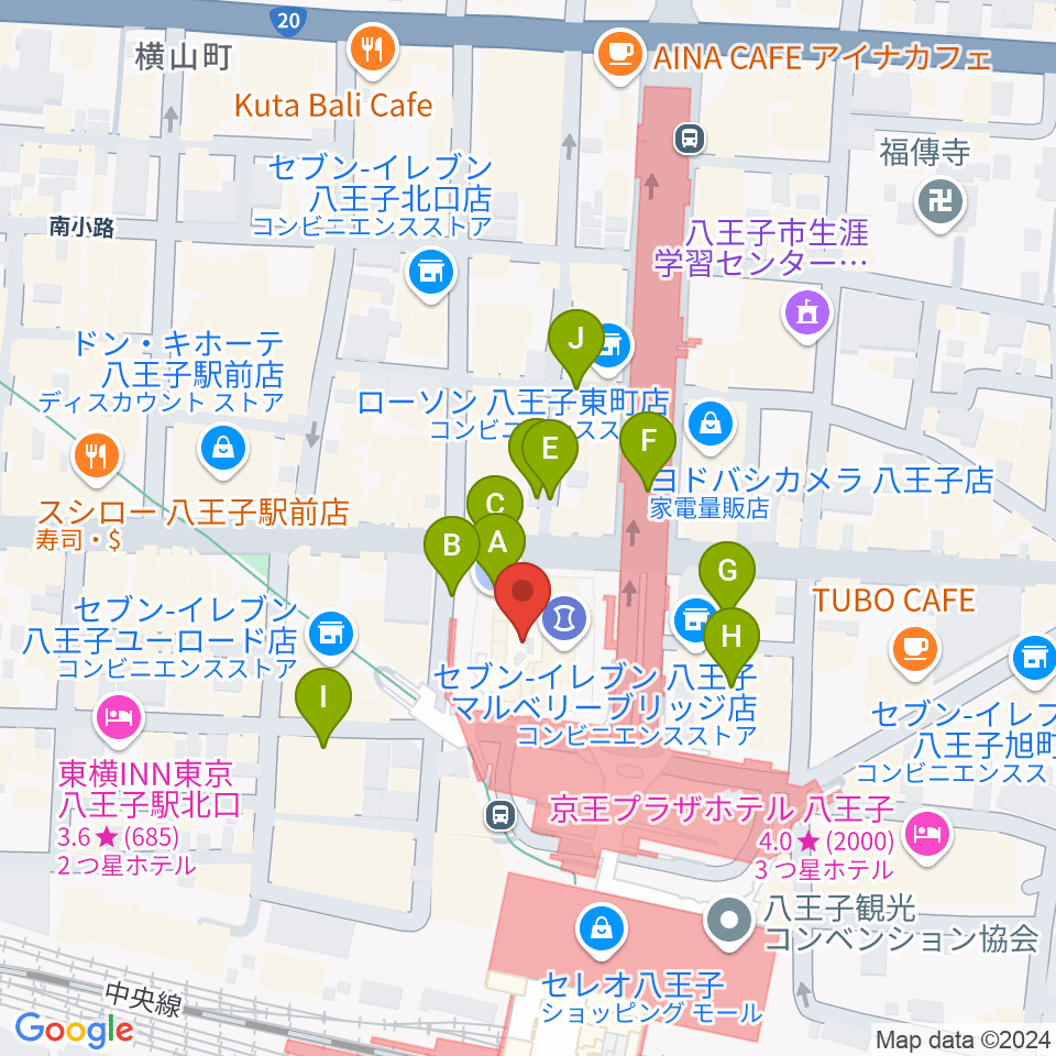 八王子市学園都市センター周辺の駐車場・コインパーキング一覧地図