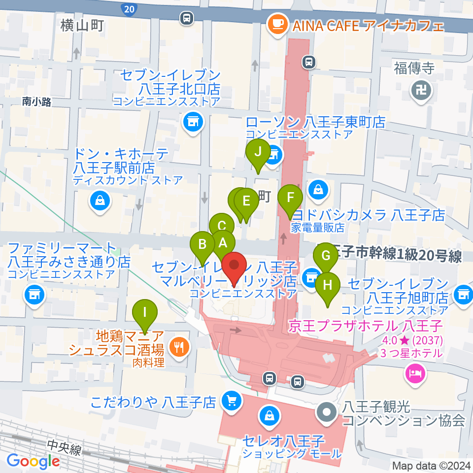 八王子市学園都市センター周辺の駐車場・コインパーキング一覧地図