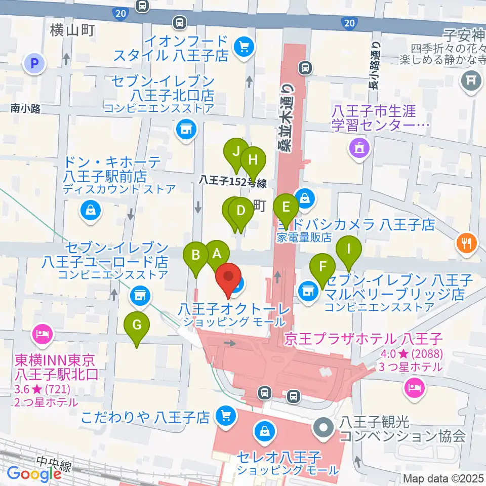 八王子市学園都市センター周辺の駐車場・コインパーキング一覧地図