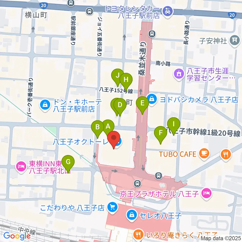 八王子市学園都市センター周辺の駐車場・コインパーキング一覧地図