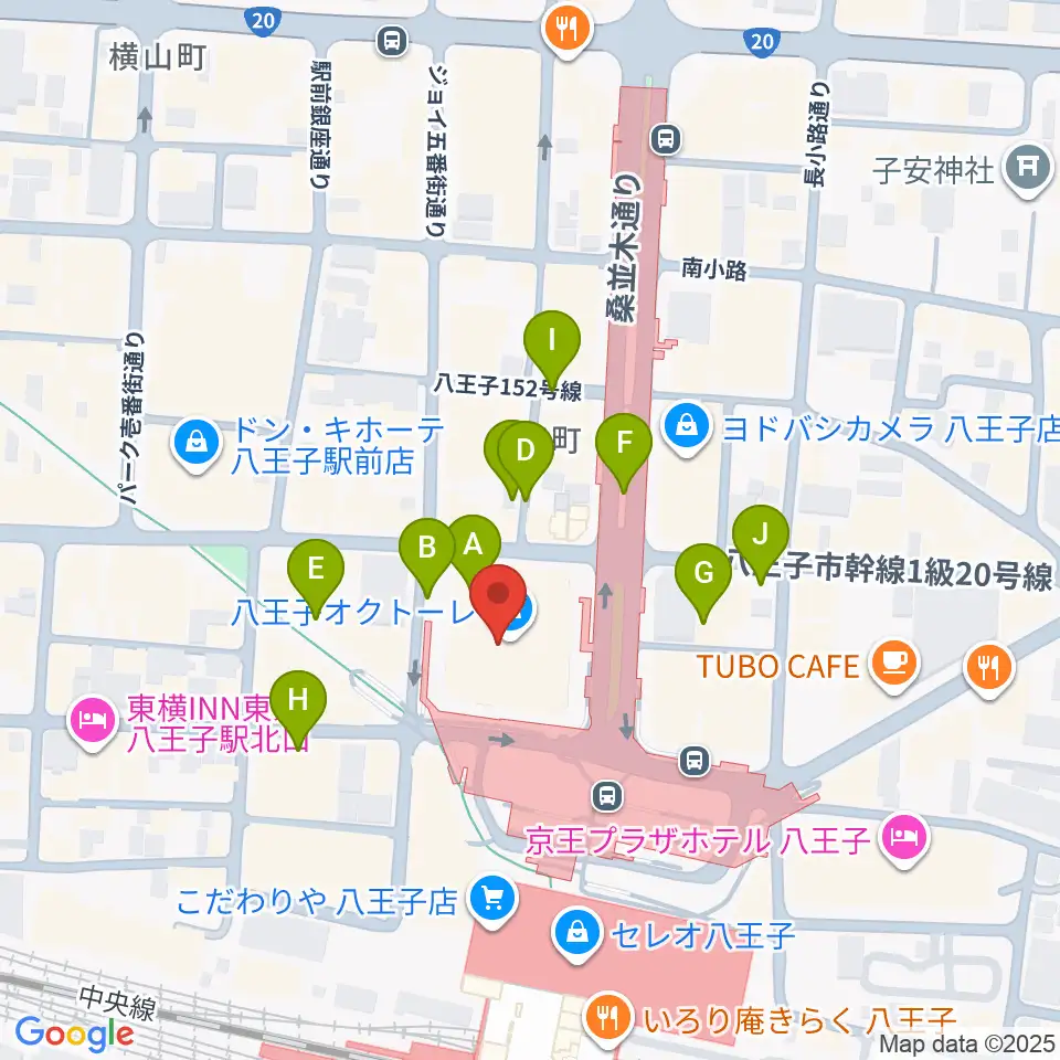 八王子市学園都市センター周辺の駐車場・コインパーキング一覧地図
