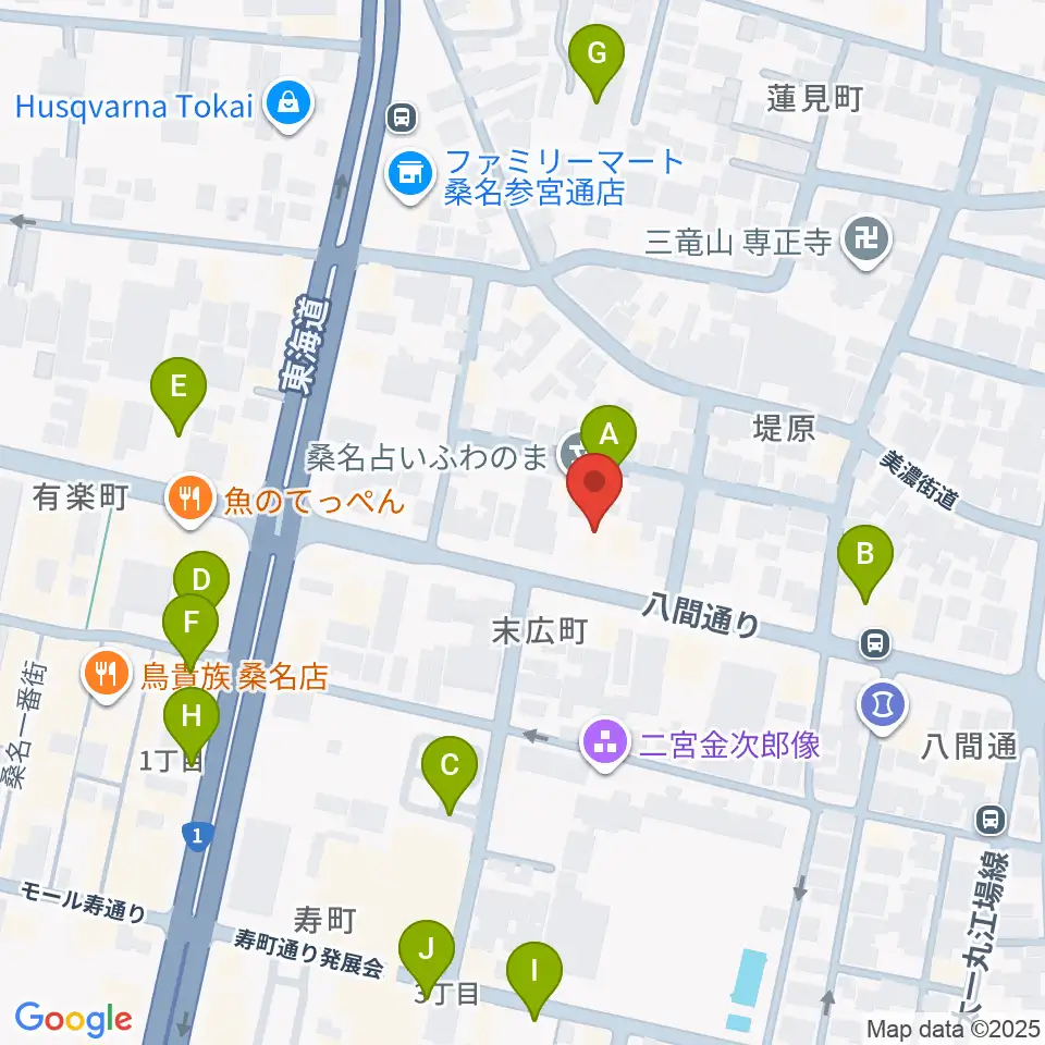 北勢ミュージック周辺の駐車場・コインパーキング一覧地図
