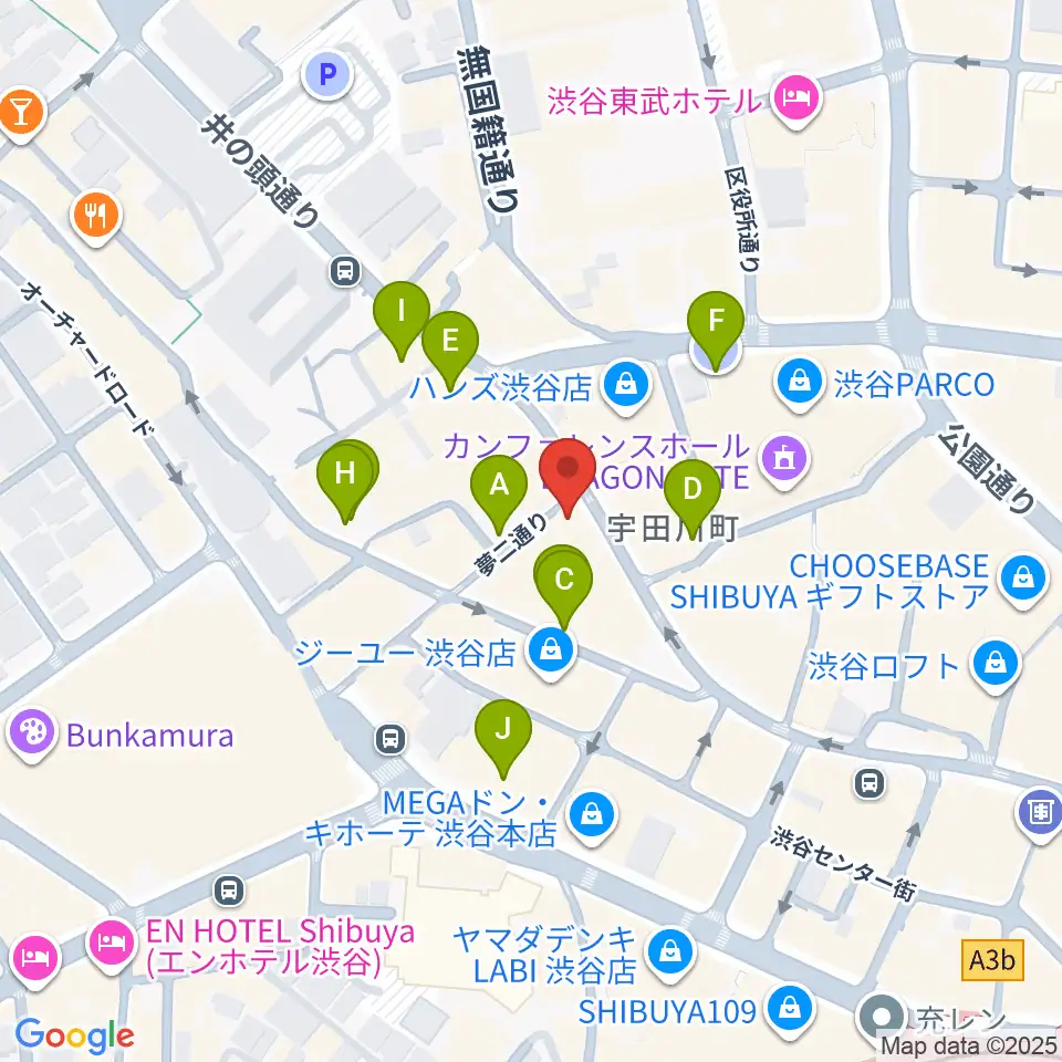 ミュージックランドKEY渋谷店周辺の駐車場・コインパーキング一覧地図