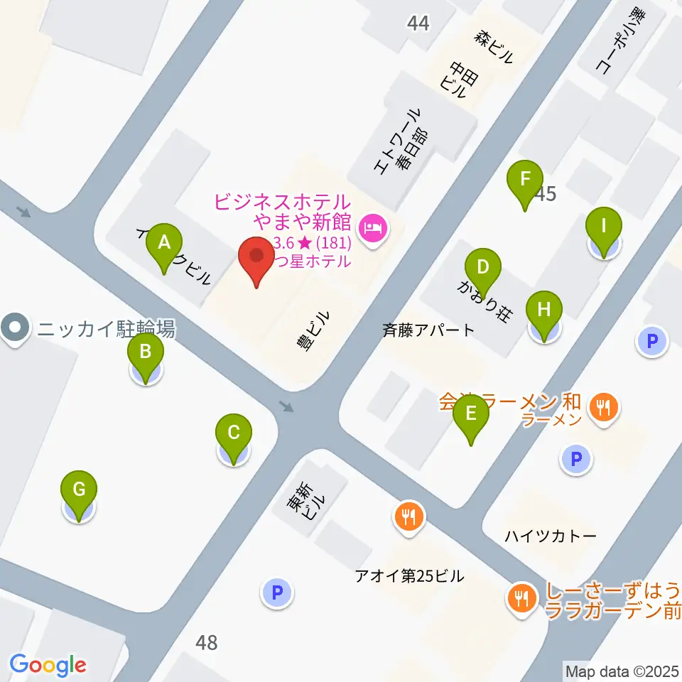 昭和楽器 春日部店周辺の駐車場・コインパーキング一覧地図