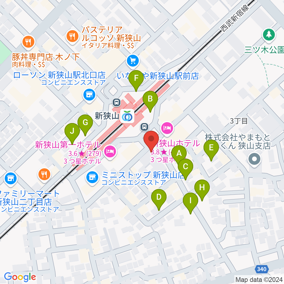 アイリスピアノ周辺の駐車場・コインパーキング一覧地図