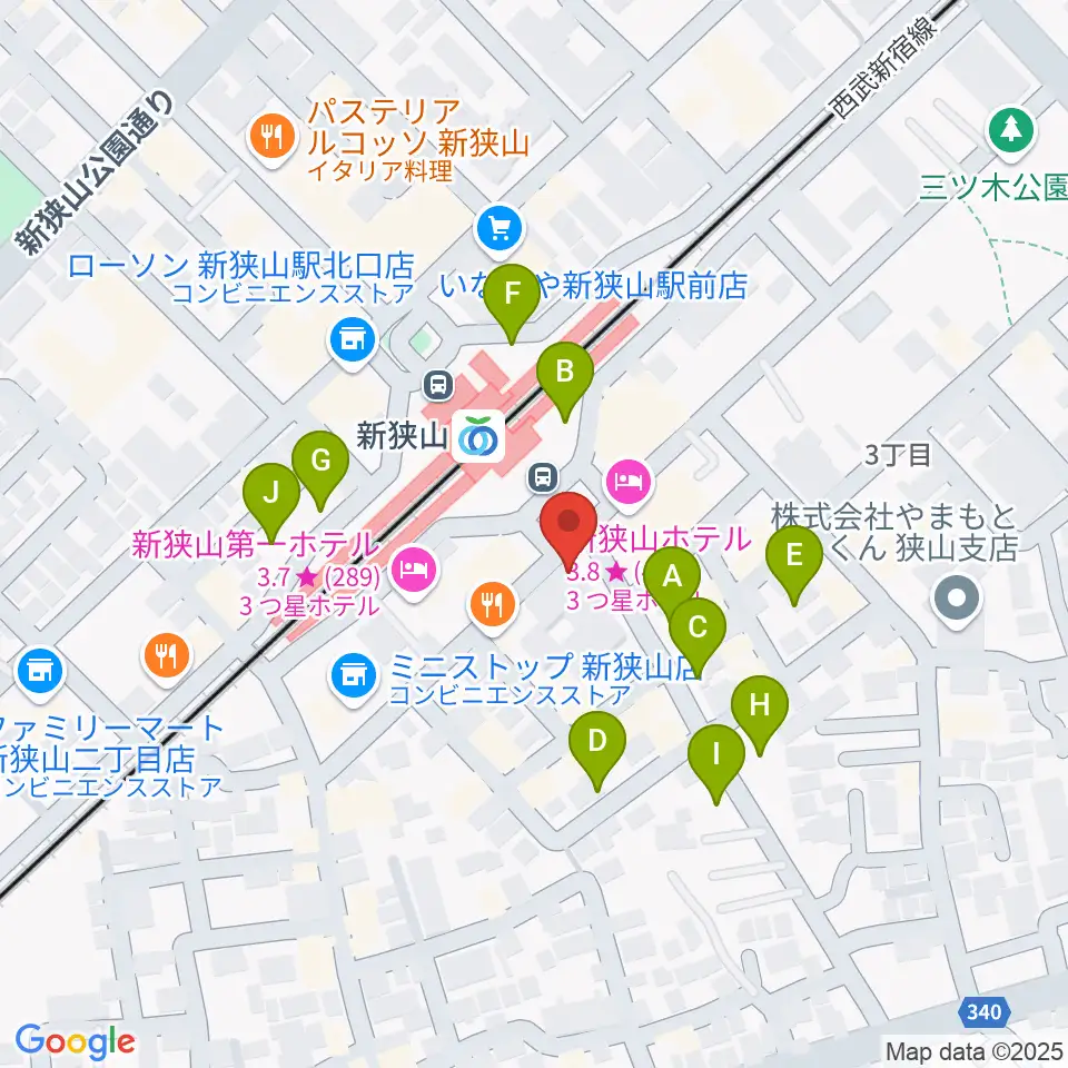 アイリスピアノ周辺の駐車場・コインパーキング一覧地図