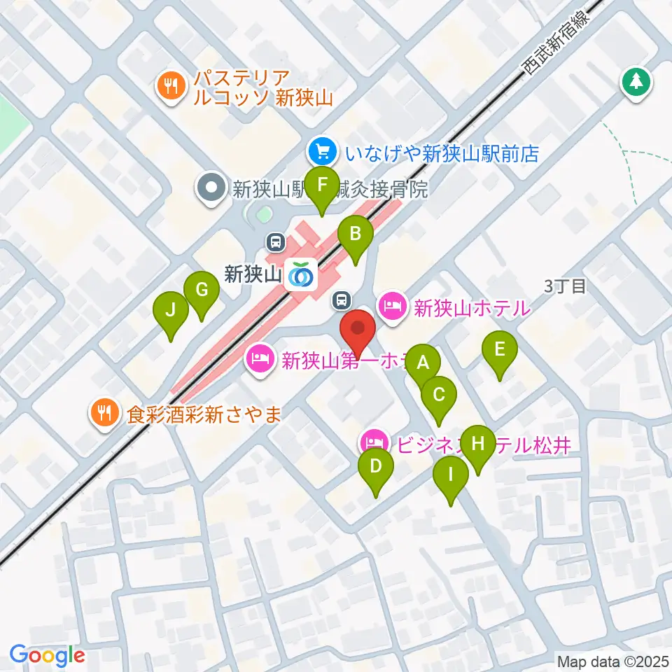 アイリスピアノ周辺の駐車場・コインパーキング一覧地図