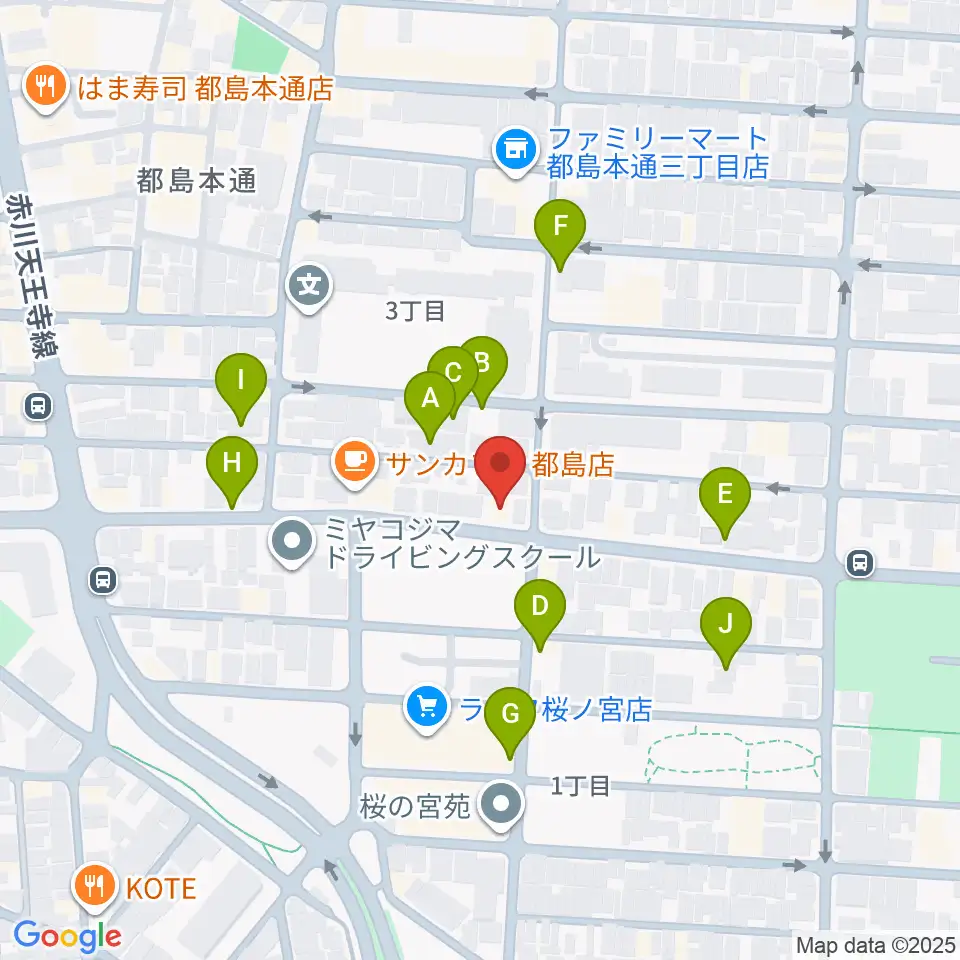 上野音楽学園周辺の駐車場・コインパーキング一覧地図