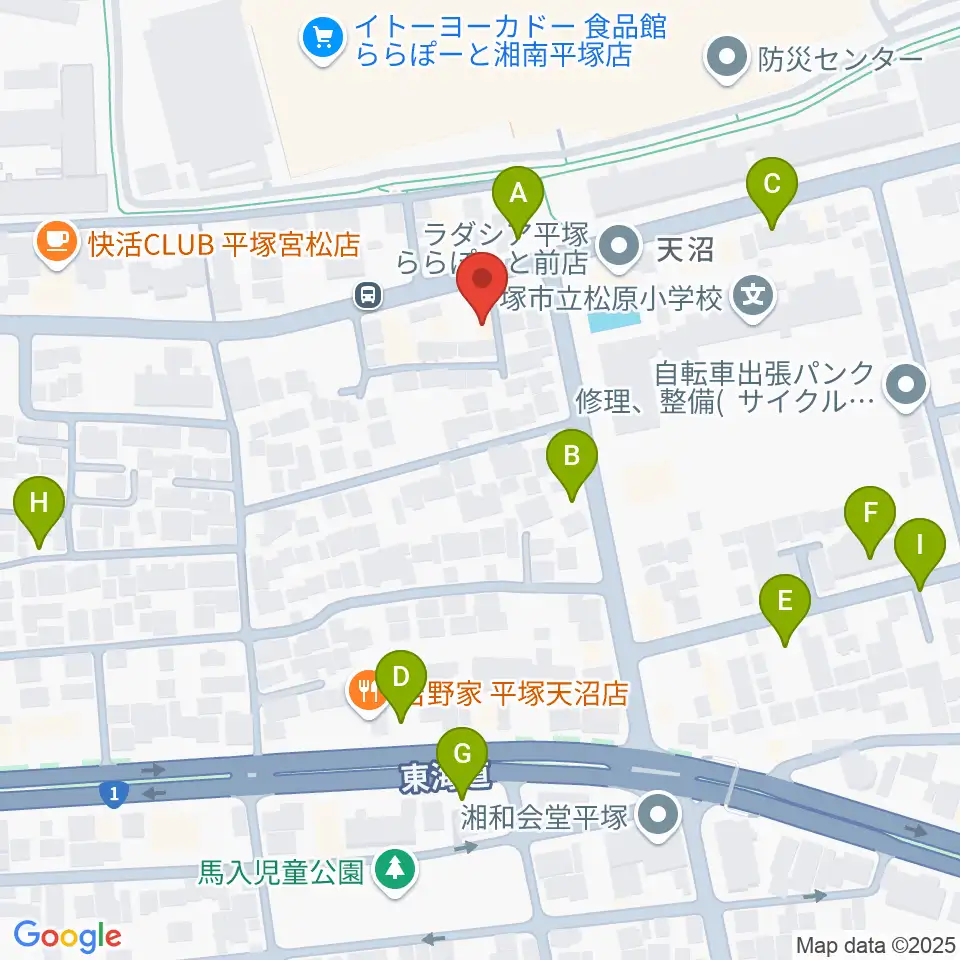 ヨネザワ楽器周辺の駐車場・コインパーキング一覧地図