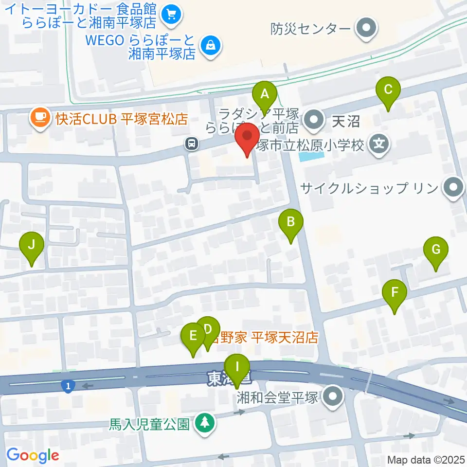 ヨネザワ楽器周辺の駐車場・コインパーキング一覧地図