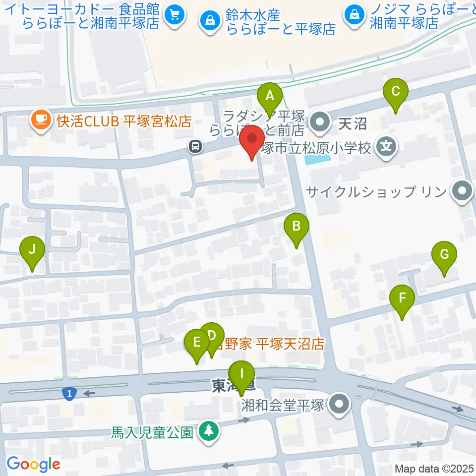 ヨネザワ楽器周辺の駐車場・コインパーキング一覧地図