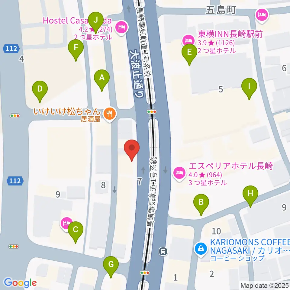 長崎ギター音楽院周辺の駐車場・コインパーキング一覧地図