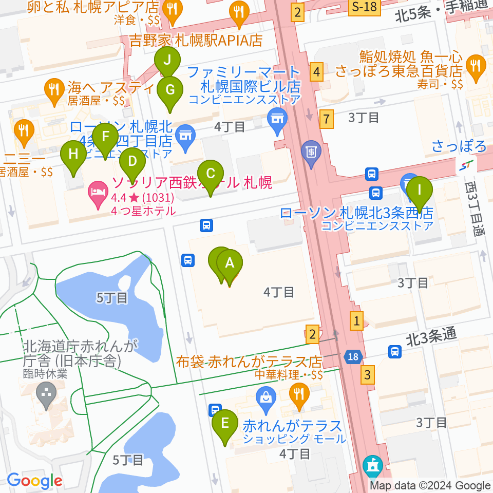 島村楽器 札幌クラシック店周辺の駐車場・コインパーキング一覧地図