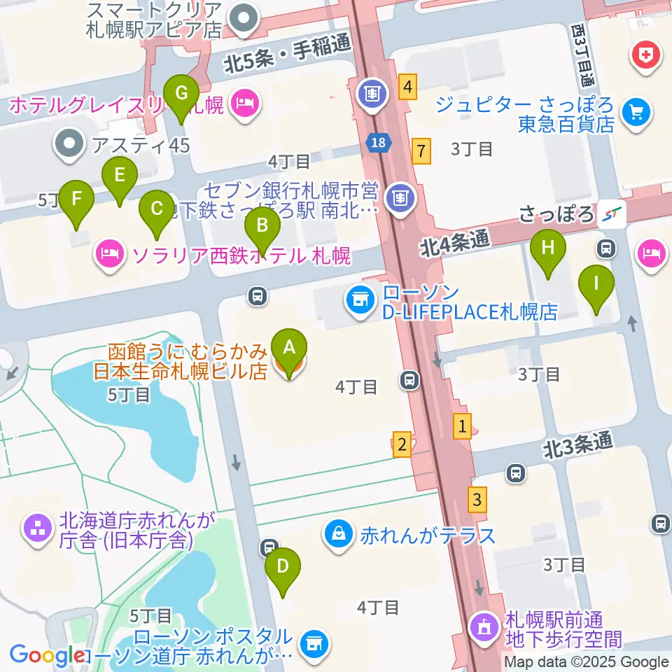 島村楽器 札幌クラシック店周辺の駐車場・コインパーキング一覧地図