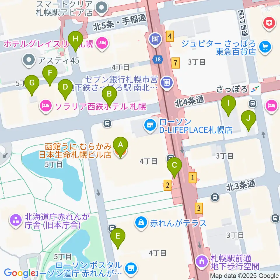 島村楽器 札幌クラシック店周辺の駐車場・コインパーキング一覧地図