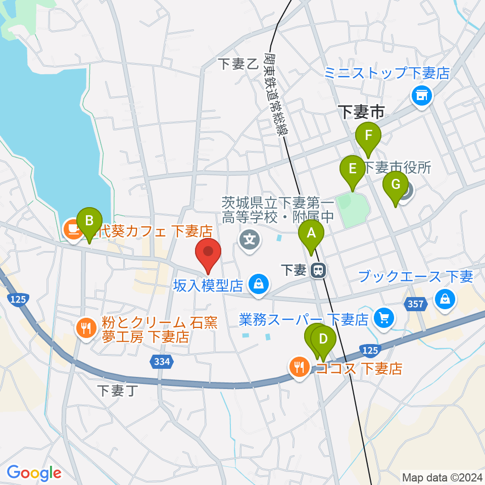 コンドー楽器 下妻店周辺の駐車場・コインパーキング一覧地図