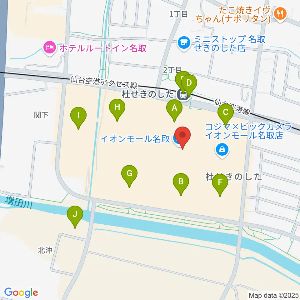 島村楽器 イオンモール名取店周辺の駐車場・コインパーキング一覧地図