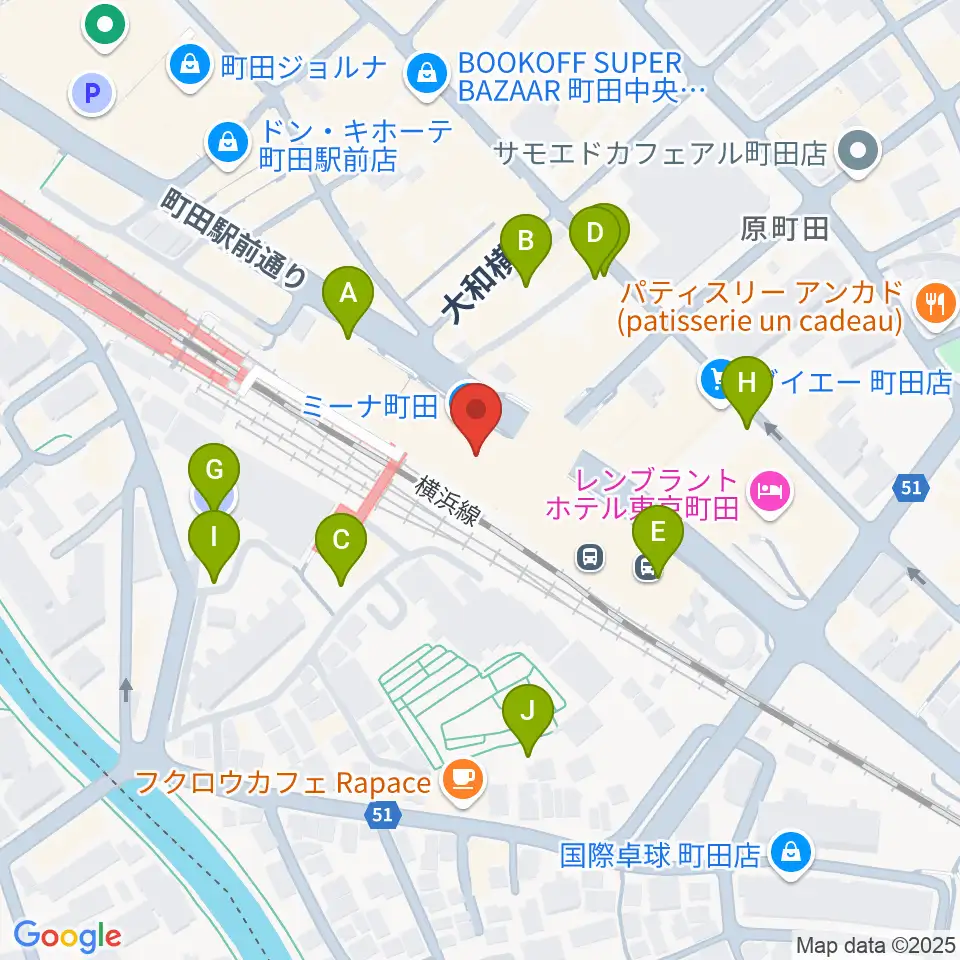 島村楽器 ミーナ町田店周辺の駐車場・コインパーキング一覧地図