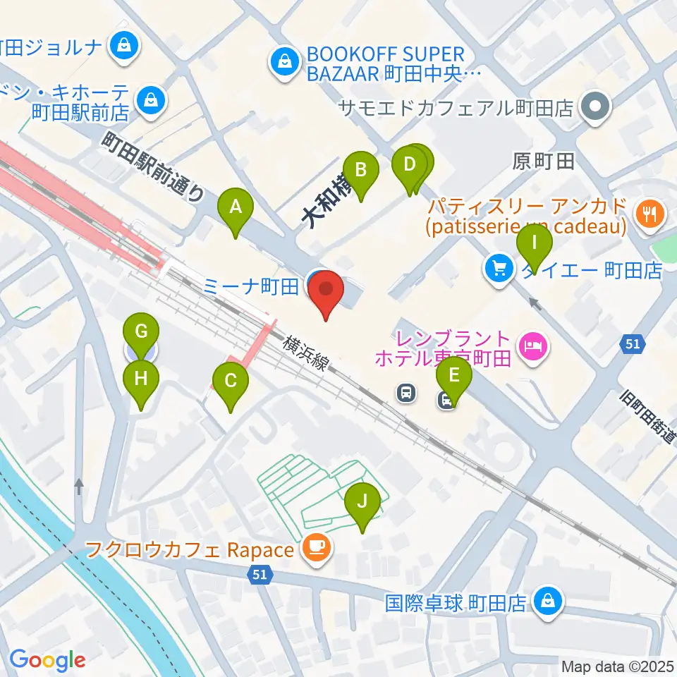 島村楽器 ミーナ町田店周辺の駐車場・コインパーキング一覧地図