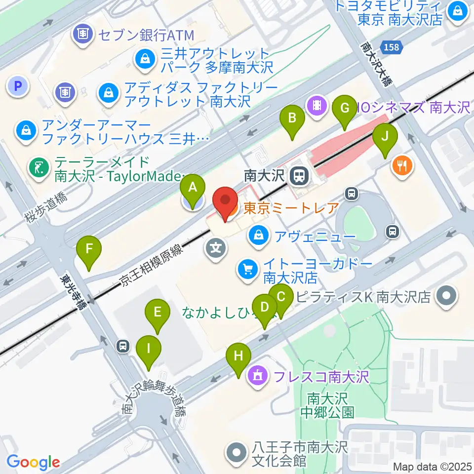 島村楽器 フレンテ南大沢店周辺の駐車場・コインパーキング一覧地図