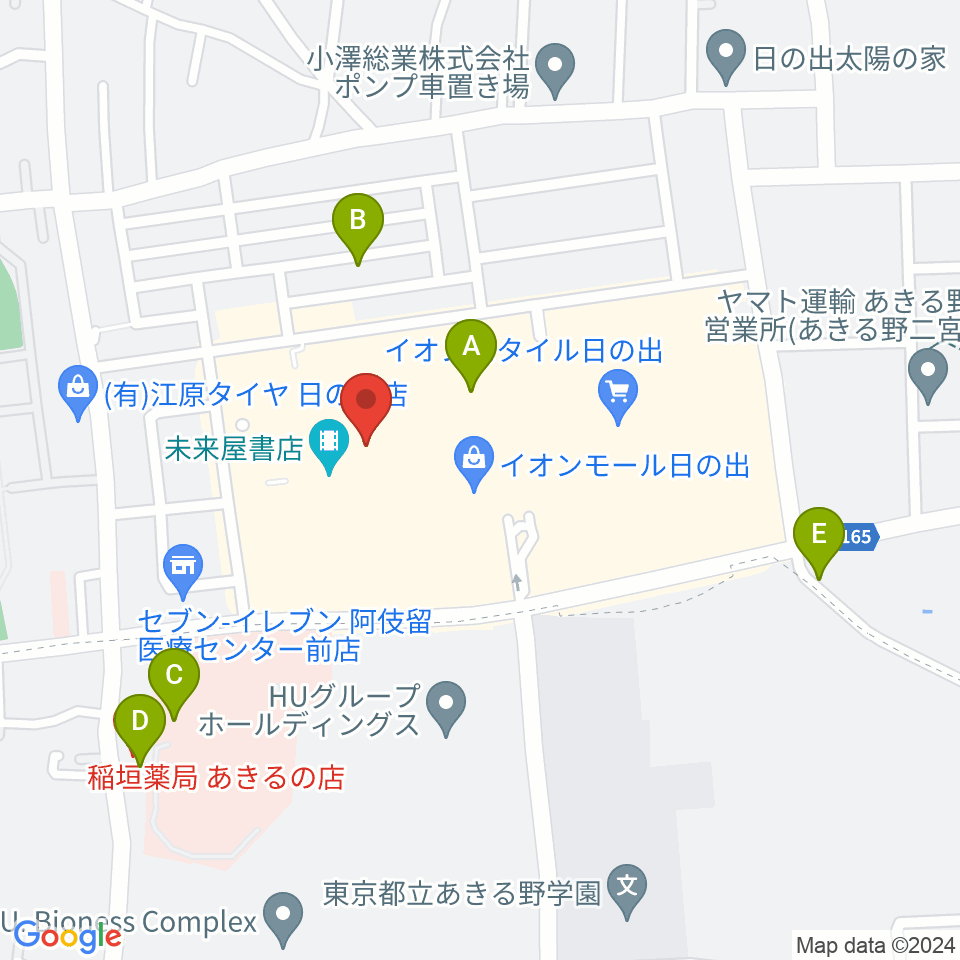 島村楽器 イオンモール日の出店周辺の駐車場・コインパーキング一覧地図