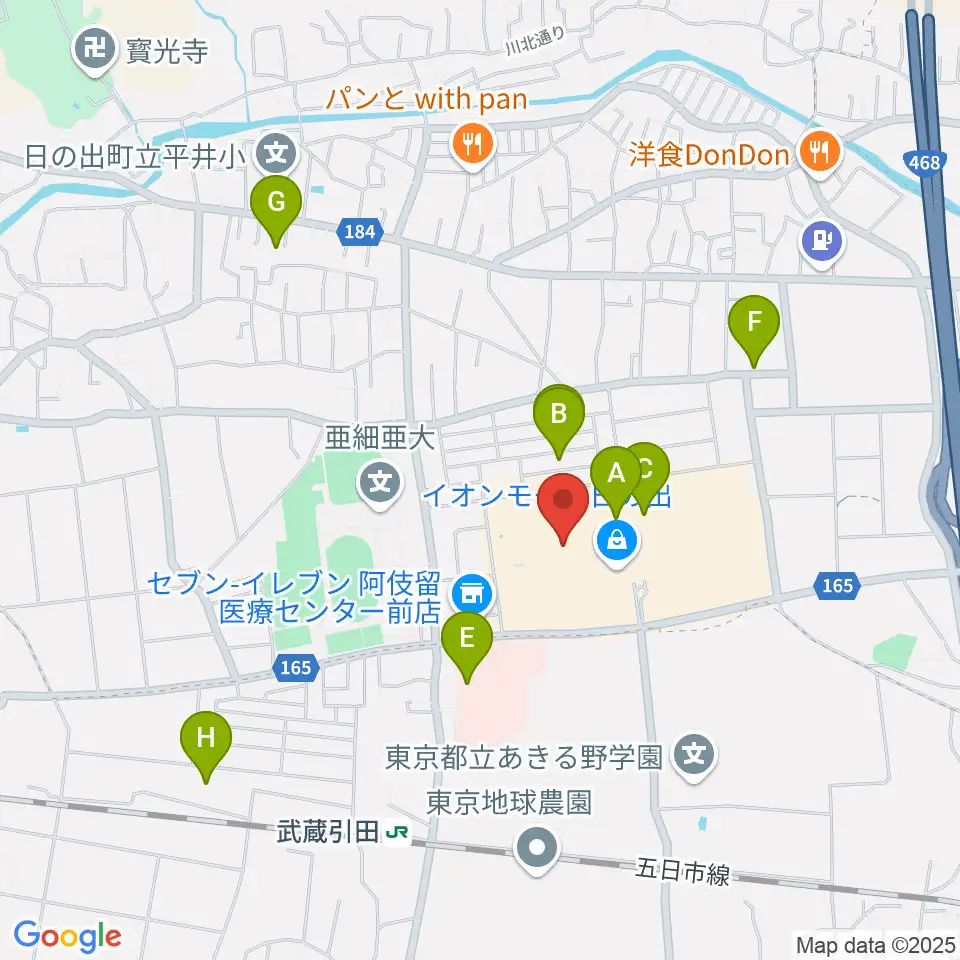 島村楽器 イオンモール日の出店周辺の駐車場・コインパーキング一覧地図