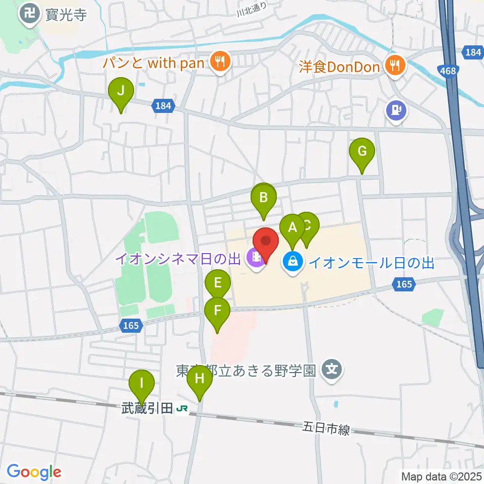 島村楽器 イオンモール日の出店周辺の駐車場・コインパーキング一覧地図