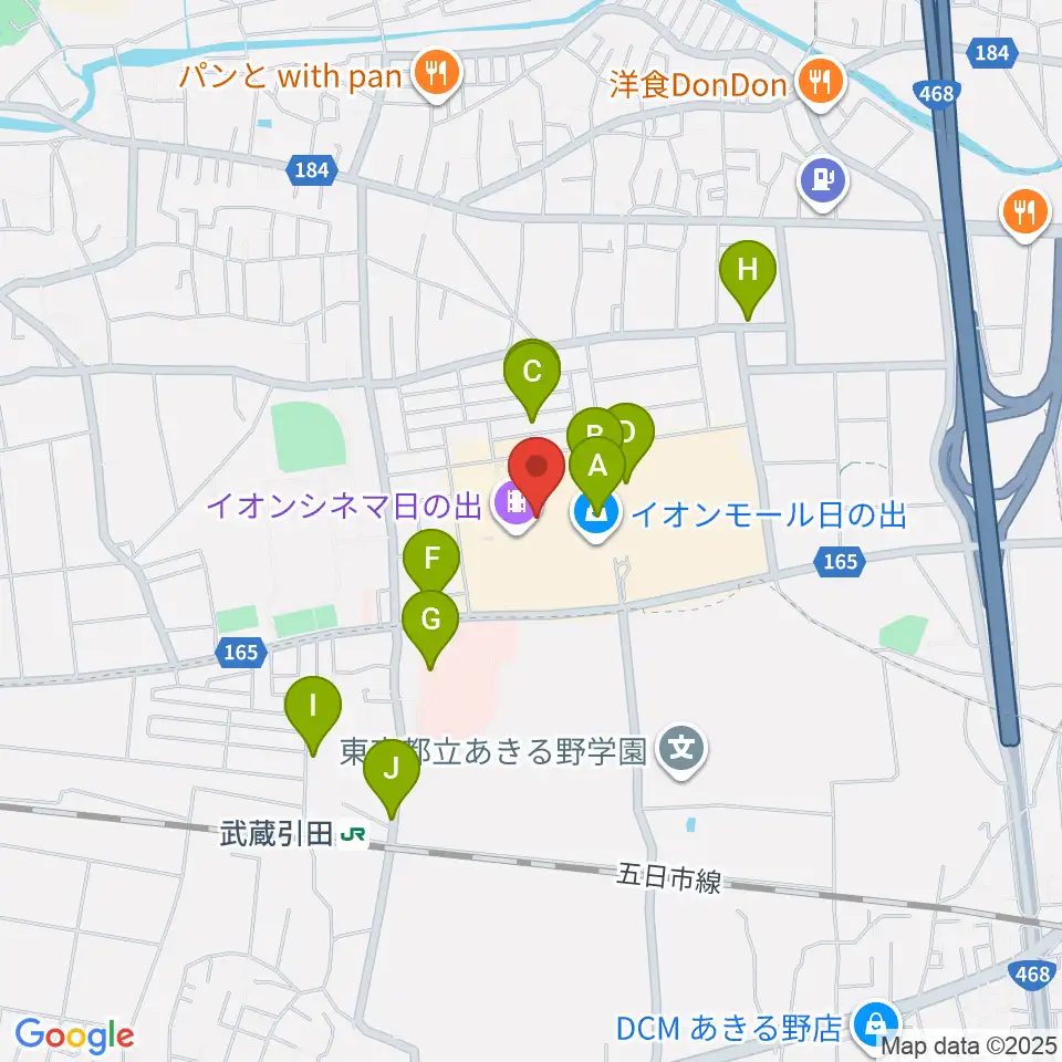 島村楽器 イオンモール日の出店周辺の駐車場・コインパーキング一覧地図