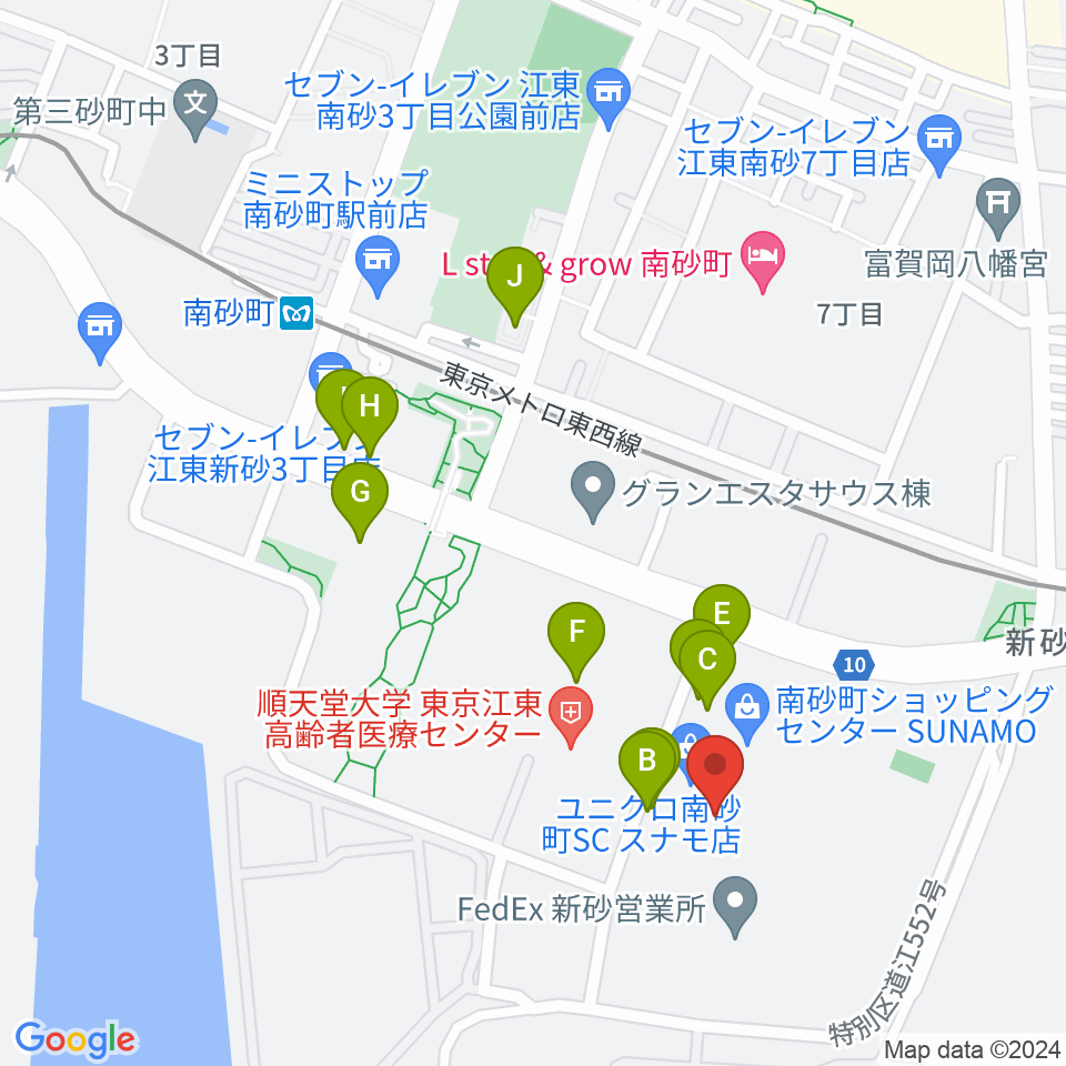 島村楽器 南砂町スナモ店周辺の駐車場・コインパーキング一覧地図