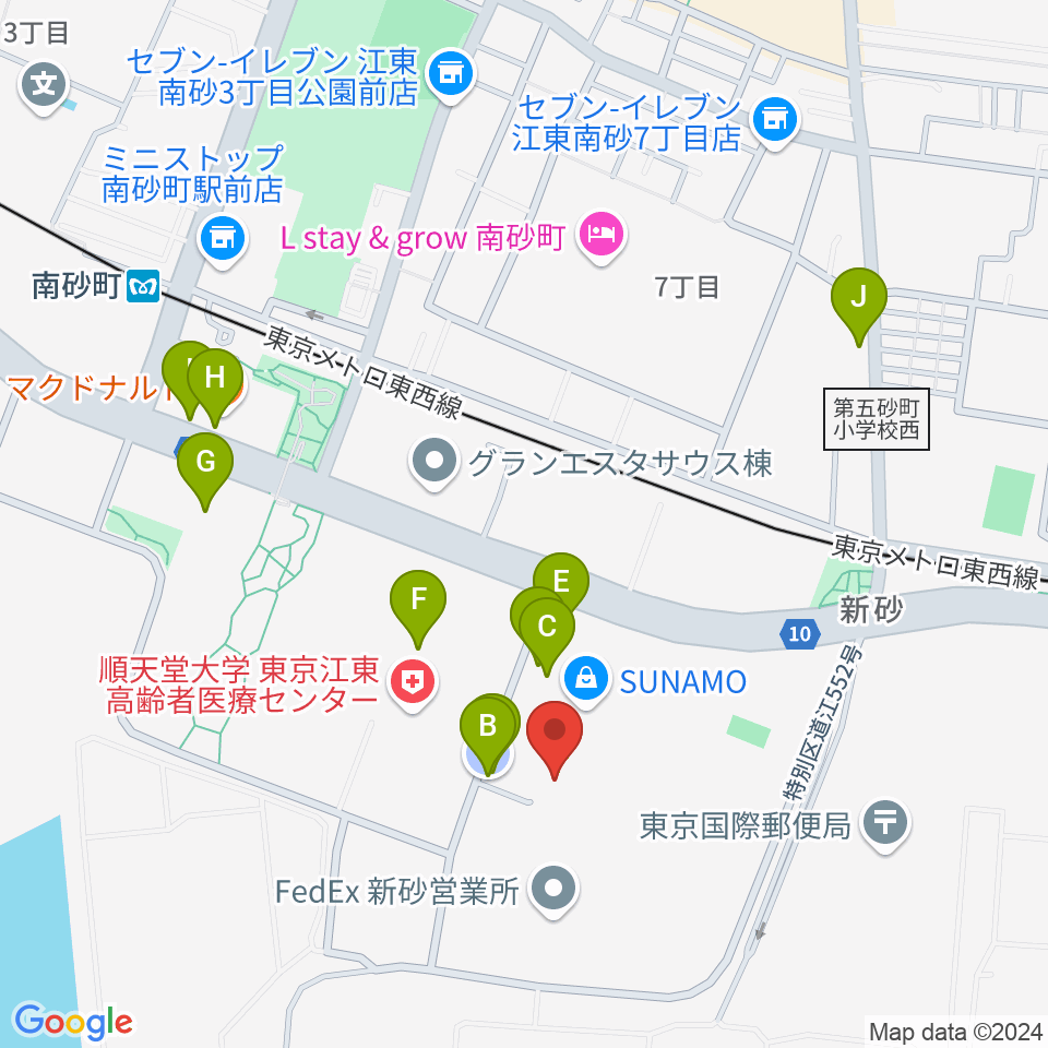 島村楽器 南砂町スナモ店周辺の駐車場・コインパーキング一覧地図