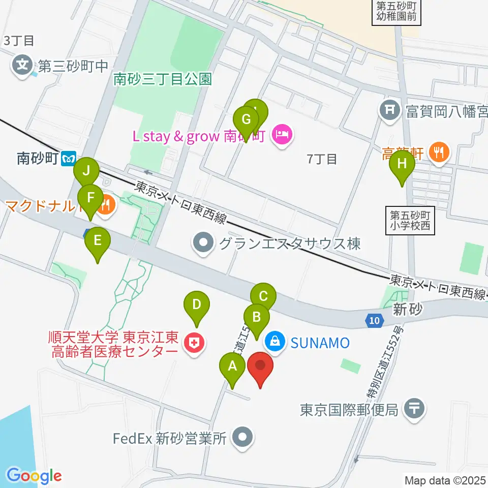 島村楽器 南砂町スナモ店周辺の駐車場・コインパーキング一覧地図