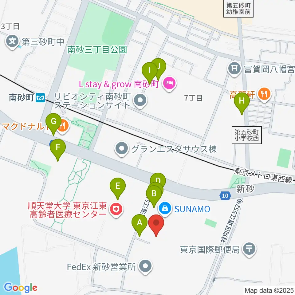 島村楽器 南砂町スナモ店周辺の駐車場・コインパーキング一覧地図