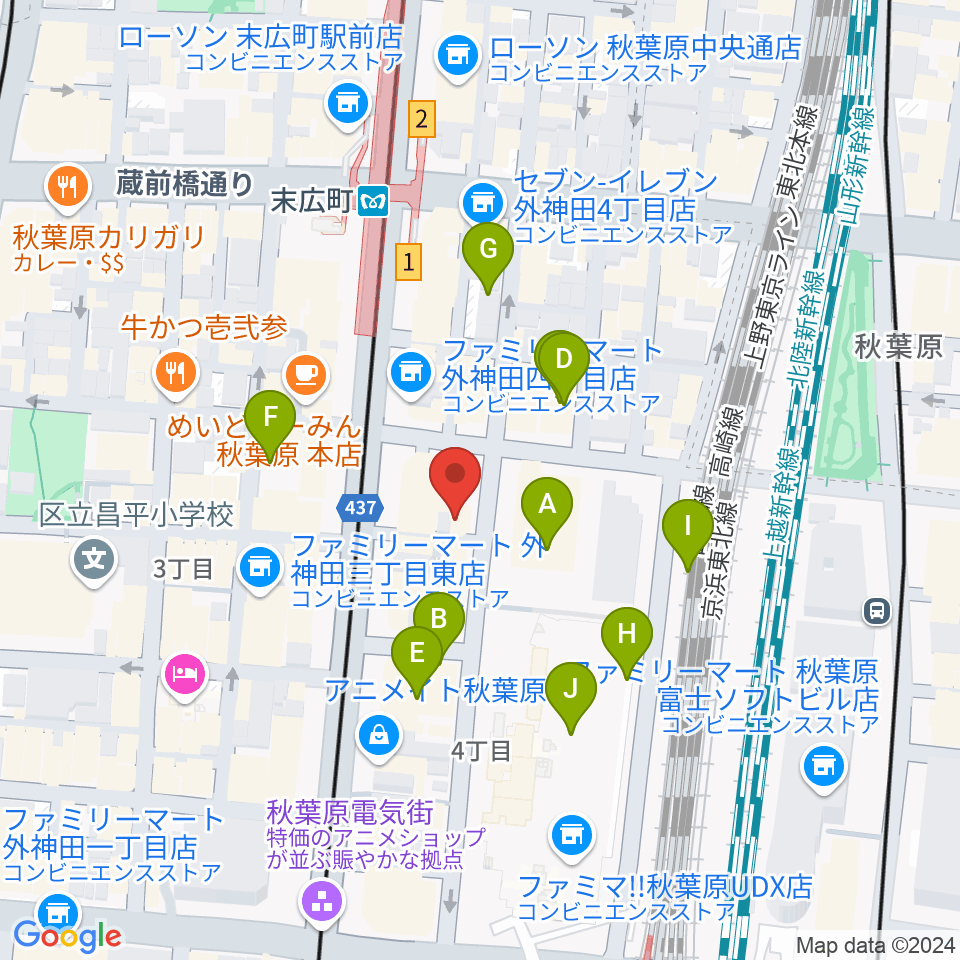 シマムラストリングス秋葉原周辺の駐車場・コインパーキング一覧地図