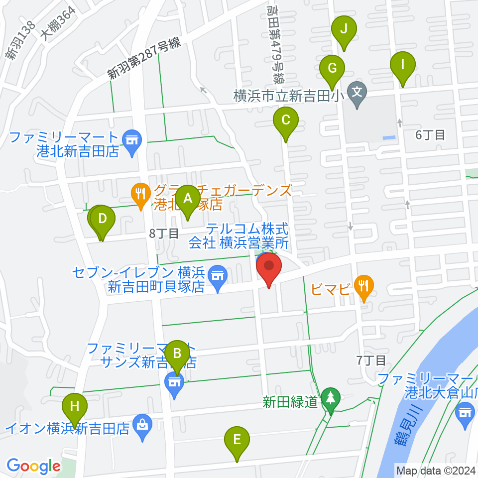 貝塚音楽教室周辺の駐車場・コインパーキング一覧地図