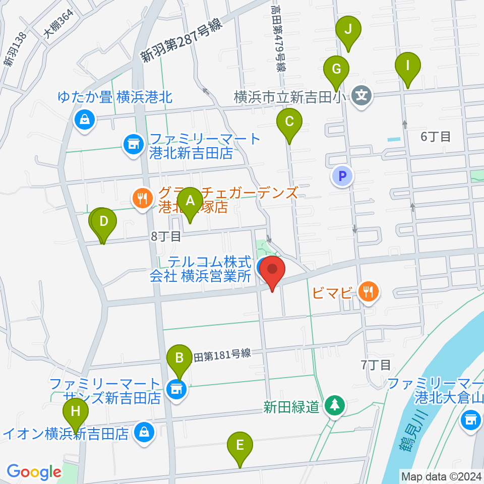 貝塚音楽教室周辺の駐車場・コインパーキング一覧地図